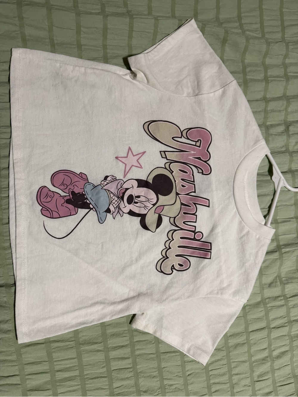 Target White Minnie Mouse 'Nashville' Graphic Tee with Pink Accents